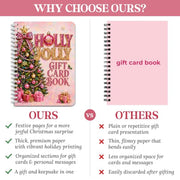 Christmas Gift Card Book for Teen, Adults, Kids, Christmas Gift for Women | Included 20 Pages, 7"x 5", Spiral Bound, 20 Double Sided Sticky Dots