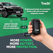 Tracki Pro GPS Tracker for Vehicles, 4G LTE, Long Battery Life | Magnetic, Assets & Car Real-Time Tracking, Subscription Required, Cancel Anytime, Hidden