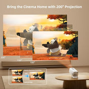 Mini Projector 4K Support, Portable Projector Full HD 1080P Support | Short Throw, 270° Rotation, Outdoor&Indoor, Ceiling Projection, Smartphone, TV Stick, Laptop, HDMI, USB, PS5 Compatible