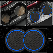 NBTEPEM 6 Pcs Blue Steering Wheel Cover Set, Sport Microfiber Leather Steering Wheel Cover 14.5-15inch Universal, Car Center Console Cover, Seat Belt Cushion, Cup Coasters, Blue Car Accessories Set