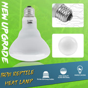 LUCKY HERP Heat Lamp Bulbs - 150W Reptile Heat Lamp 2 Pack, Daylight Basking Heat Lamp Bulbs for Reptile, UVA Heat Light Bulb for Reptiles, Amphibians, Bearded Dragons, Lizards, Turtles, Chickens