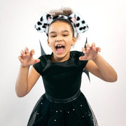 Beviliu Dalmatian Dog Ears Headband - Realistic Puppy Hairband Fluffy Adult Dogs Costume for Halloween Party Cosplay Washing Makeup