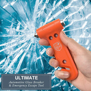 Swiss Safe Car Safety Hammer Window Breaker Tool with Seatbelt Cutter | 5-in-1 Emergency Escape Tool with Glass Hammer & Seatbelt Cutter- Glows for Truck & Car Safety, Essentials & Accessories