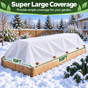 SPORTYOUTH Plant Covers Freeze Protection 10x50Ft Floating Row Cover 1.2Oz | Frost Cloth Winter Blankets for Cold Snow Outdoor Garden Plant Vegetables Trees Greenhouse Raised Beds Protection, White