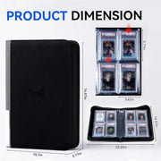 Graded Card Binder 4 Pocket, Holds 40 PSA Slabs for PSA CGC CSG Slabs, J254 | Waterproof Premium PU Leather,Ringless Side Loading, Acid-Free PVC-Free Pages for MTG, TCG, Anime Game & Sports Cards