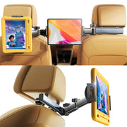 LISEN iPad Holder for Car Tablet Mount, 4 in 1 Adjust Arm Back Seat Stand | Car Accessories for Women, Car Interior Kit Organizer, Road Trip Essentials Kids, Toddler Travel Essential Car Mount Headrest
