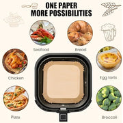 OLESBUR Air Fryer Liners Disposable, 200Pcs 8 Inch Airfryer Paper Liners, Unbleached Parchment Paper for Air Fryer Basket, Non-Stick Air Fryer Accessories, Liners for Baking, Parchment Paper Sheets