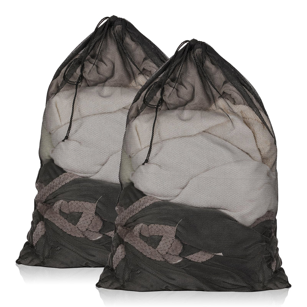2 Pack Mesh Laundry Bags 23x34 Inch Drawstring Locking for Travel Home | Mesh bags with locking drawstring, Tear-resistant for blankets & towels, Lightweight foldable for travel/dorm