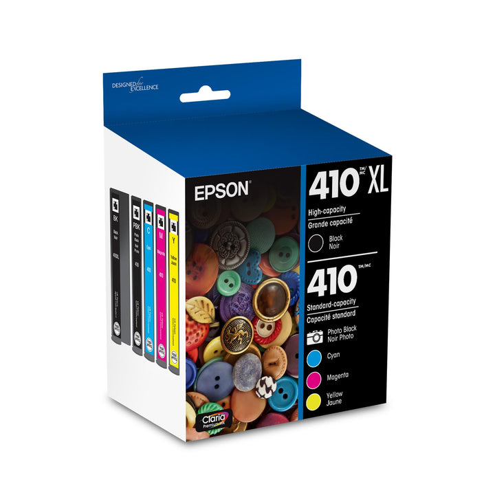 Epson 410 Claria Premium Ink High Capacity Black & Standard Color Cartridge Combo Pack (T410XL-BCS) Works with Expression XP-530, 630, 640, 7100, 830