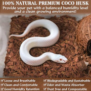 ZeeDix 10LBS Coconut Husk Chip Substrate for Reptiles, 72QT Coco Husk Chips | Organic Coco Coir Chips for Snake Habitat, Reptile Bedding for Ball Python, Tortoises, Geckos, Lizards Terrarium Tanks