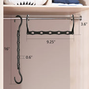 AMKUFO 6 Pack-Closet-Organizers-and-Storage, Space-Saving-Hangers Black