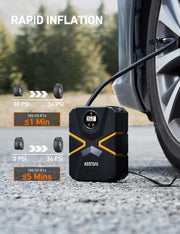 AstroAI S1 Tire Inflator Portable Air Compressor 12V DC with Digital Gauge | Preset Pressure Auto Shut-Off LED Light Fast Inflation, 150 PSI Compact Air Pump for Car Tires, Motorcycles, Bikes, Balls