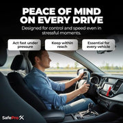 SafeProX 2 in 1 Emergency Escape Tool, Life Saving Car Window Breaker & Seatbelt Cutter - Car Window Hammer for Quick Accident Aid & Safety on The Go with Seat Belt Cutter. (Pack of 2)
