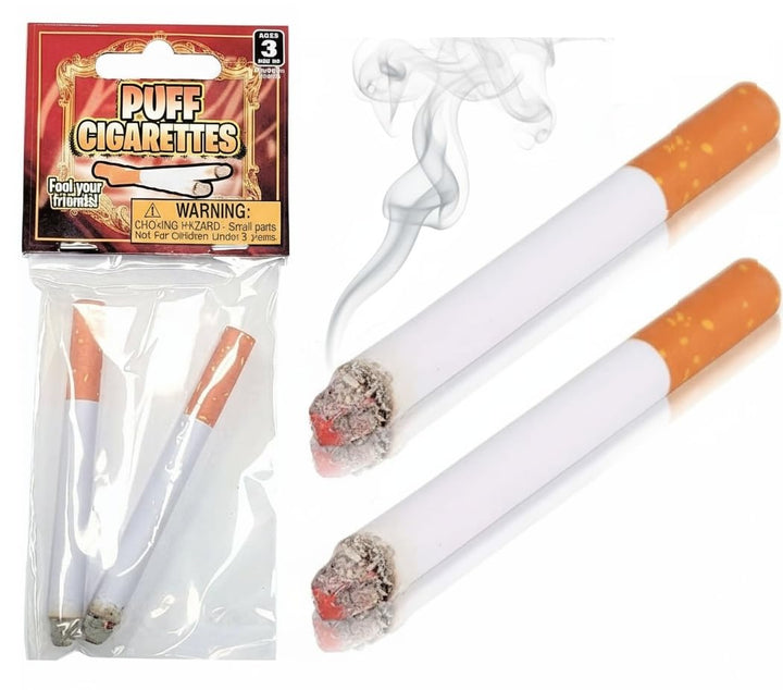 Zugar Land Realistic Looking Fake Stage Puff Cigarettes (3.5") 2 Cigarettes | Prop for Prank, Halloween Costume, Movie, or Theater Play Tricky Fun Gag Cool Toy Fancy Dress Looks Lit Up.