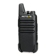 Retevis RT22 Commercial FRS Walkie Talkies Rechargeable Long Range (6 Pack) | Slim & Lightweight 2 Way Radio, For K-12 & Retail, Comfortable for All-Day Wear, Loud & Clear Audio, Charge 6 Radios At Once