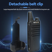 Retevis RT22 Walkie Talkies Long Range Rechargeable with Earpiece (2 Pack) | Slim & Lightweight 2 Way Radio For Camping & Hiking, Pocket-Friendly Antenna, Ready to Use, 10-Hour Battery, USB-C Charging
