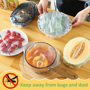 MAQIHAN 100 Bowl Covers Bread Proofing - Extra Large Plastic Wrap for Food | Stretch Elastic Food Covers for Outside, Reusable Shower Caps for Sourdough Bread Starter Basket, Baking Essential Supplies