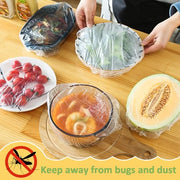 MAQIHAN 100 Bowl Covers Bread Proofing - Extra Large Plastic Wrap for Food | Stretch Elastic Food Covers for Outside, Reusable Shower Caps for Sourdough Bread Starter Basket, Baking Essential Supplies