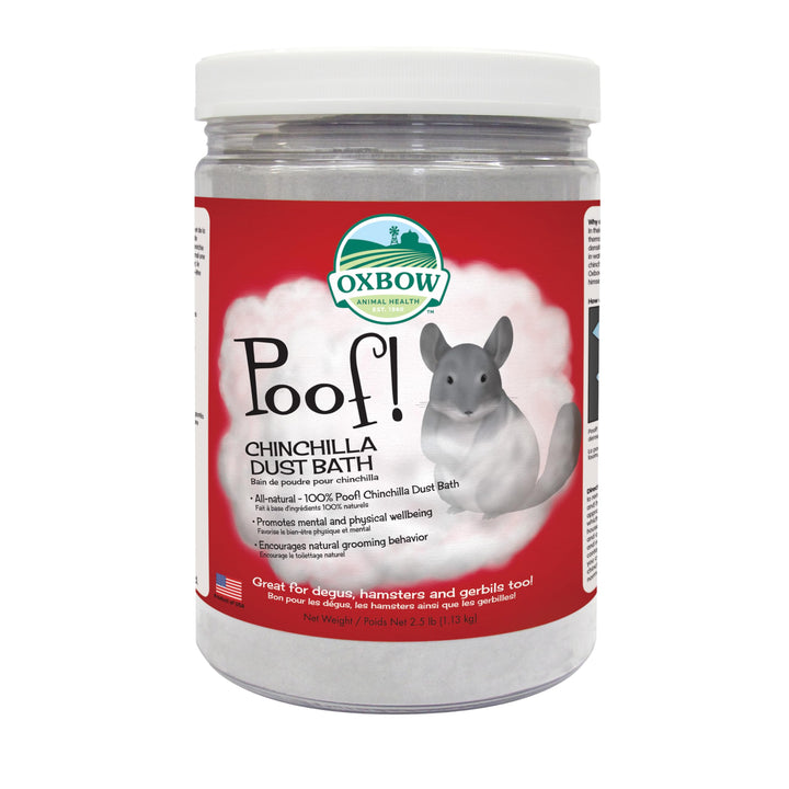 Oxbow POOF! Chinchilla Dust Bath, Natural Chinchilla Dust, USA, 2.5 lb | Blue Beauty, Dust For Chinchillas, Chinchilla Dust, Degus, Gerbils, Hamsters, Grooming, Coat Care, Small Pet Supplies