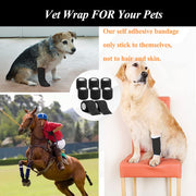 Self Adhesive Bandage Wrap,2" Black Cohesive Bandages Vet Wrap Sports Tape | 8 Pack Elastic Breathable Athletic Wrap Bulk for First Aid Supplies, Wrist Sprains Protection