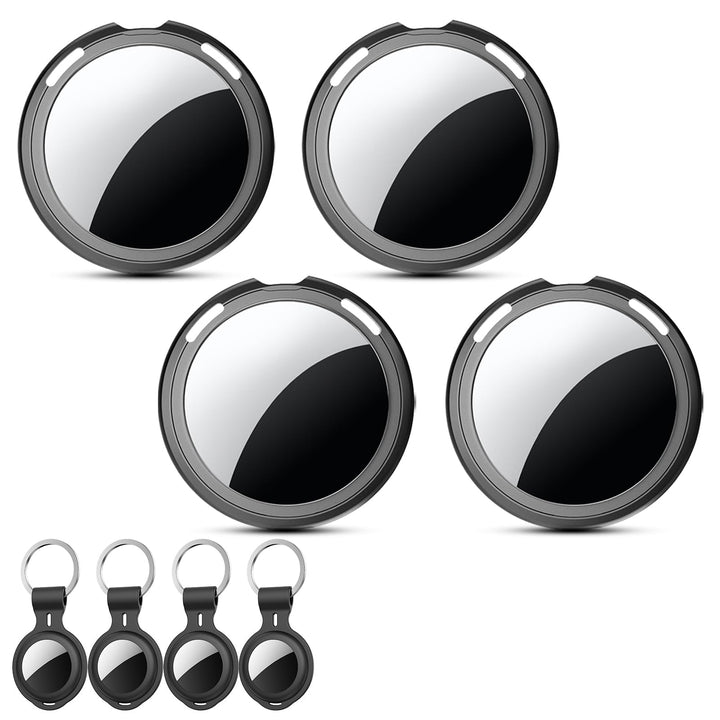 4 Pack Tracker Tags Item Finder for Apple Find My MFi Certified iOS Only | Waterproof Bluetooth Key Finder with Replaceable Battery Worldwide Tracking for Keys Wallets Bags Luggage Pets Dogs Cats