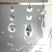 44 Pack Chandelier Crystal Replacement, Clear Crystal Prism for Chandeliers | K9 Glass Sparkling, 38mm 20mm Bead Prism, Rainbow Reflection, Easy Hang Hook, Crystals for Chandeliers Wedding Christmas Tree