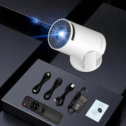 Wireless Mini Projector with WIFI 6 and Bluetooth, 4K 1080P Support Portable Projector 180° Rotatable. 17"-130" Screen Video Projector. Compatible for Smartphone, Laptop, PC(Q5 mate)