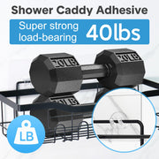 Lsnisni 14 Pack Shower Caddy Adhesive Replacement, Strong Adhesive Hooks, Waterproof Shower Adhesive Strips, No Drilling, for Bathroom Storage Shelves and Kitchen Racks