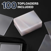 Top Loader Binder 9 Pocket, Holds 360 Toploaders, 100 Toploaders INCLUDED | Toploader Binder for 3" x 4" Rigid Toploaders, Trading Card Binder for TCG, MTG, Sport Cards, PU Leather Cover, Side Loading
