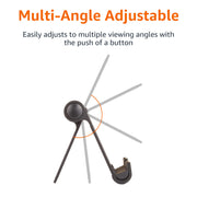 Amazon Basics Multi-Angle Portable Foldable Stand for iPad Tablet, E-reader and Phone, Sturdy Hands-Free Viewing, Black