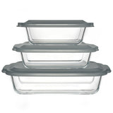 M MCIRCO 6 Piece Extra Deep Glass Baking Dish with Lids, BPA free | Rectangular Glass Bakeware Set, Baking Pans for Lasagna, Casserole Dishes, Microwave, Oven, Freezer, Dishwasher
