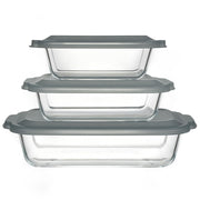 M MCIRCO 6 Piece Extra Deep Glass Baking Dish with Lids, BPA free | Rectangular Glass Bakeware Set, Baking Pans for Lasagna, Casserole Dishes, Microwave, Oven, Freezer, Dishwasher