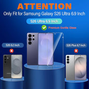 firtstnow 3 Pack for Samsung Galaxy S26 Ultra Screen Protector Tempered Glass + 3 Pack Camera Lens Protector, Military Grade Shatterproof, 9H Hardness, Fingerprint Unlock,Case Friendly 6.9 Inch