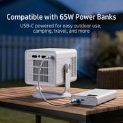 HP Projector Built-in Apps, USB-C Power Bank Compatible for Outdoor MC400 | Portable Mini Projector with WiFi 6 and Bluetooth 5.4, 1080P/4K Supported, Auto Keystone & 90° Rotatable, Smart Android TV OS