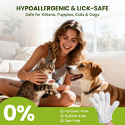 PawSono 36 Count Pet Wipes for Dogs & Cats, Glove Design, Coconut Scent | Natural Hypoallergenic Formula, Quick Daily Grooming for Paws, Butt & Body, No-Rinse Cleaning Between Baths & Travel