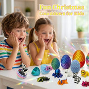 2026 Advent Calendar for Kids: 24days Countdown Calendar 24pack 3d-Printed-Eggs with 3d-Animals Toys, Gifts for Kids Boys Girls