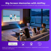 ELEPHAS Roku TV Smart Projector with Wi-Fi and Bluetooth | Built-in Roku TV, Works with Alexa & Google Home, Dolby Audio, Portable Mini Projector for Bedroom, Outdoor