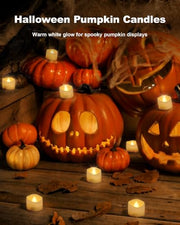Homemory 12-Pack Remote Flameless LED Battery Tea Light Candles, 400+Hrs | 2/4/6/8H Timer Flickering Tealight Votives for Halloween Pumpkins, Christmas Decor, Weddings and Home Ambiance