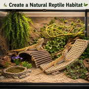 RUNANIA Bearded Dragon Tank Accessories, 10 PCS Reptile Hammock Plants Bridge Jungle Climber Vines for Snakes Bearded Dragon Chameleon Gecko Lizard