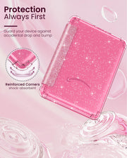 MoKo Case for 7" Kindle Paperwhite 12th Gen & Colorsoft 2024, Glitter Pink | Scratch-Proof, Sparkly Clear Back, Full Protection, Light Shell, Auto Wake/Sleep,for Kindle Paperwhite & Colorsoft 2024/2025