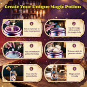 Magic Mix Potion Kit for Kid Age 10+ Light Up Mist Cauldron Girls Witch Toy | Light Sound Mist Cauldron, Light-Up Stand, Retro Lantern, 12 Zodiac Potion Set, Birthday Back to School Gift for Girls 10-12