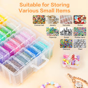 DILIBRA Bead Organizer Box, 5-Tier Stackable 140 Pcs Craft Storage Boxes | Portable Plastic Cases with Lids, Mini Bead Storage Containers for Jewelry Making Bracelets DIY Diamonds Nail Art Charms