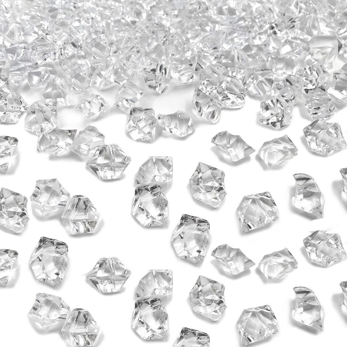 LYFJXX 1000Pcs Reusable Fake Ice Cubes Artificial Acrylic Crystal Cubes for Wedding Decor Photography Props Vase Fillers