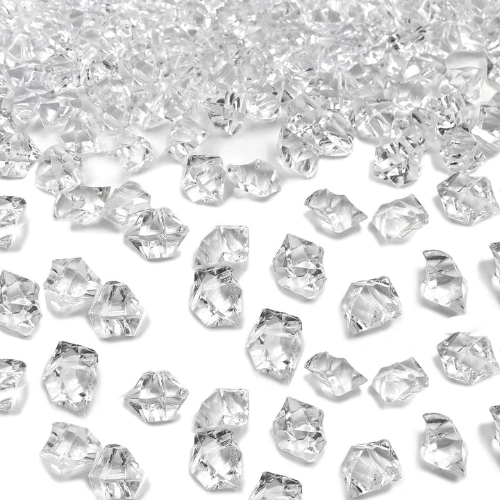 LYFJXX 1000Pcs Reusable Fake Ice Cubes Artificial Acrylic Crystal Cubes for Wedding Decor Photography Props Vase Fillers