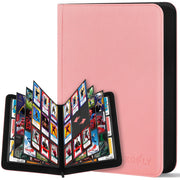 Zofly 9 Pocket Card Binder, Premium Zip Trading Card Binder 540 Cards, Pink | 540 Capacity Side-Loading Card Storage Album in 30 pages, Pink PU Card Collection Binder for Gifts, TCG, MTG, Sport Cards
