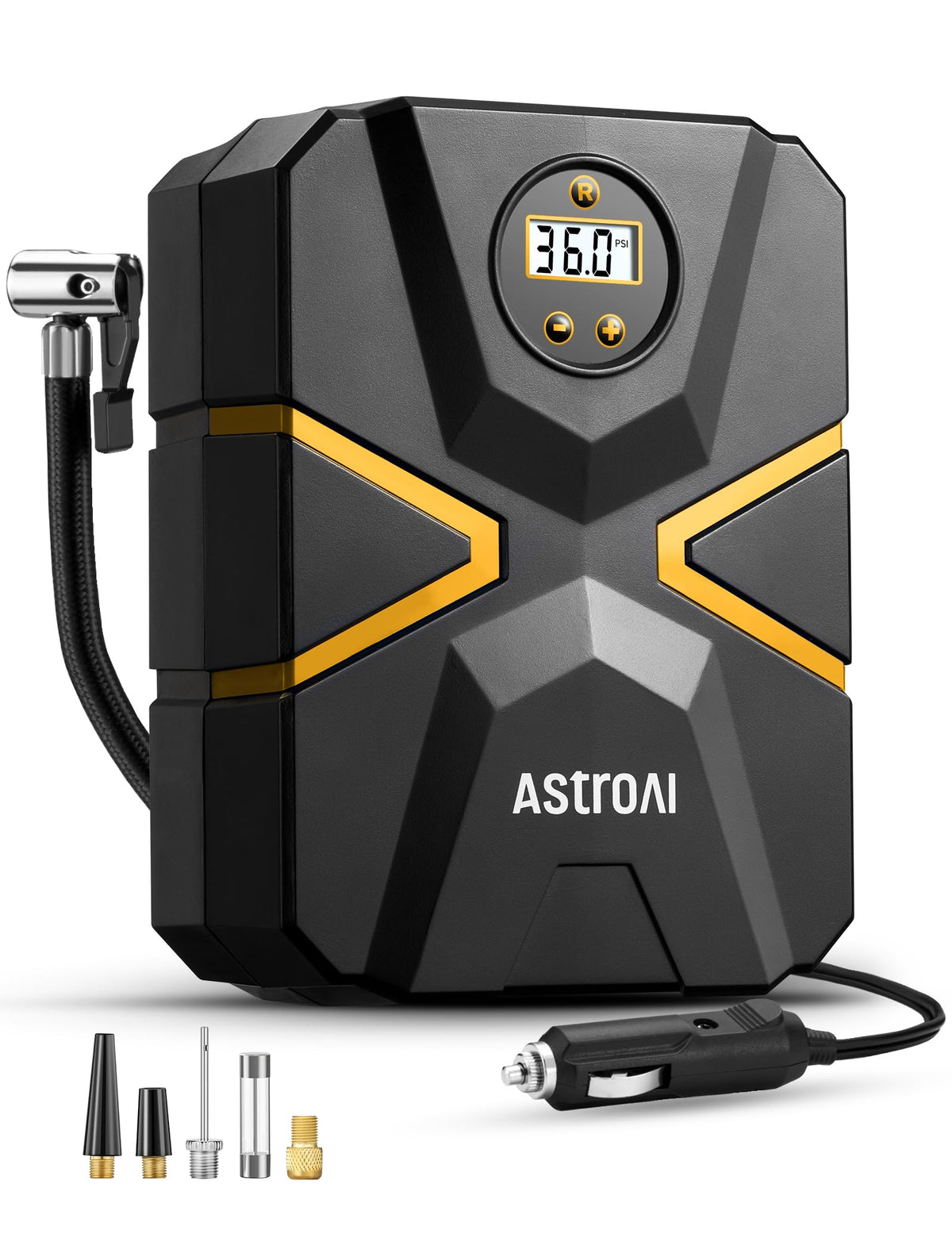 AstroAI S1 Tire Inflator Portable Air Compressor 12V DC with Digital Gauge | Preset Pressure Auto Shut-Off LED Light Fast Inflation, 150 PSI Compact Air Pump for Car Tires, Motorcycles, Bikes, Balls