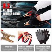 AUTODECO Car Emergency Roadside Assistance Kit with Jumper Cables Tire Inflator Automotive Kit for Car Vehicle