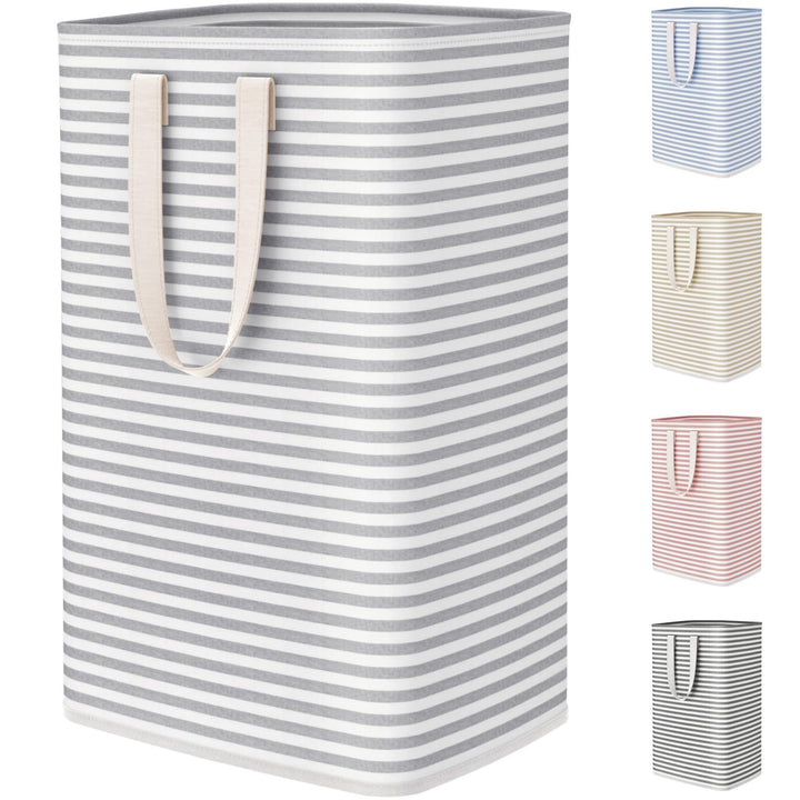 Lifewit 75L Large Collapsible Laundry Basket with Extended Handles, Grey | Foldable Laundry Hamper, Tall Dirty Clothes Basket, Waterproof, Freestanding Design for Bedroom, Bathroom, College Dorm