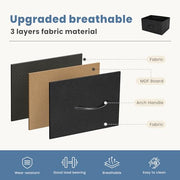 DUMOS 10 Drawer Tall Dresser for Bedroom & Living Room, Black | Fabric Storage Dresser Tower with Bins, Anti-Tip, Chest Organizer Unit, Steel Frame, Wood Top, Easy Pull Handle