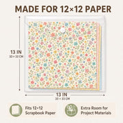 RUICHUAN 12 x 12 Scrapbook Paper Storage, 20 Pack Clear Snap Envelopes | Scrapbook Organizer with 24 Labels, Holds Cardstock, Vinyl Sheets and Photos in Craft Rooms, Offices and Schools